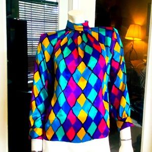 PS Illustrations Multicolor L/S Blouse Top sz 2